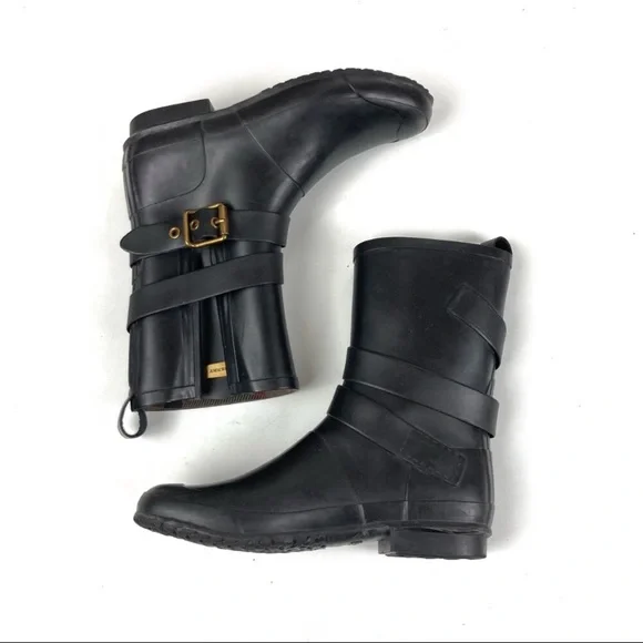Burberry Black Mini Mid Buckle Rain Boots - Picture 4 of 12
